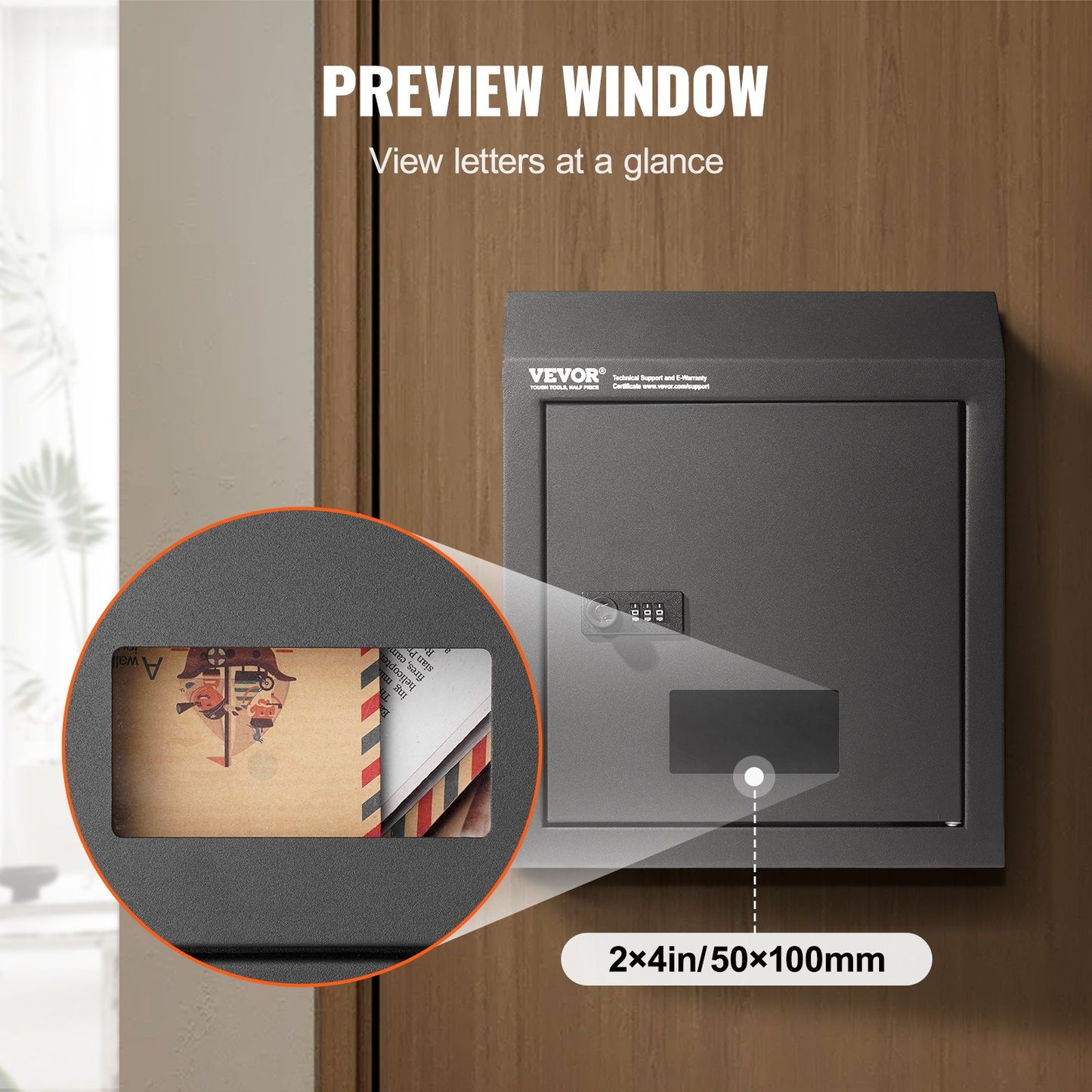 VEVOR Through The Door Key Drop Box, Heavy Duty Steel Through the Door Mailbox with
