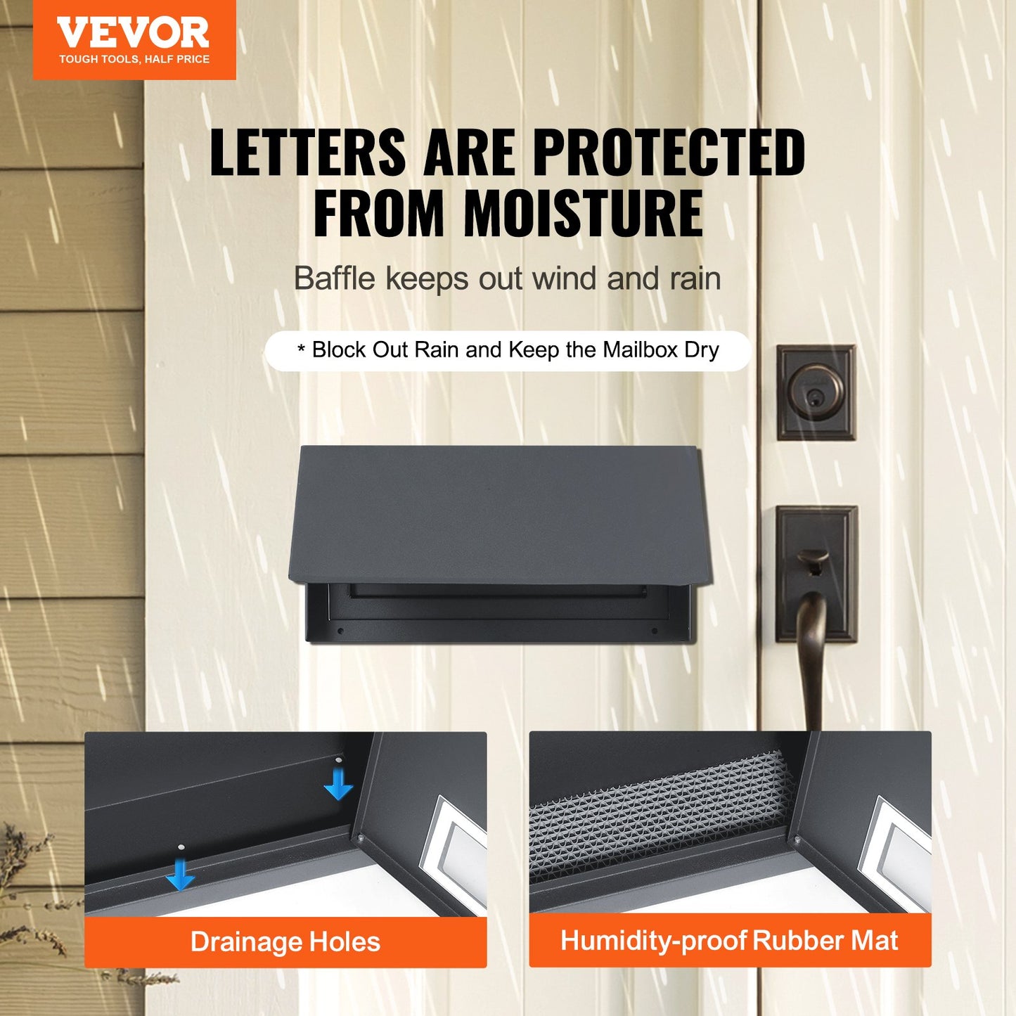 VEVOR Through The Door Key Drop Box, Heavy Duty Steel Through the Door Mailbox with