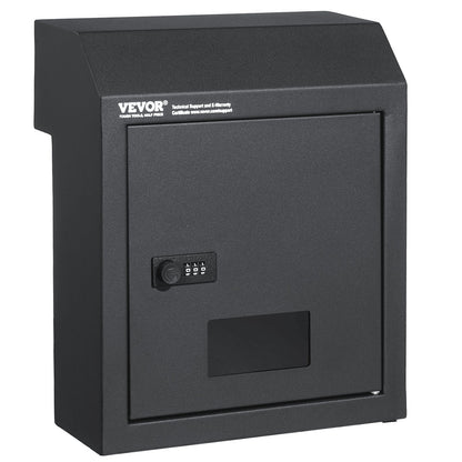 Heavy-Duty Steel Mailbox with Combination Lock, Dark Gray, 0.3m Slot Width