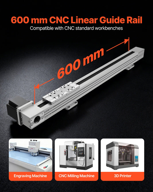 Linear Guide Rail, Belt Drive, CNC Linear Motion Stage Actuator, with Nema34 Stepper Motor, 600 mm Stroke Work Size, High Speed Motorized, for Engraving Machine, CNC Milling Machine, 3D Printer