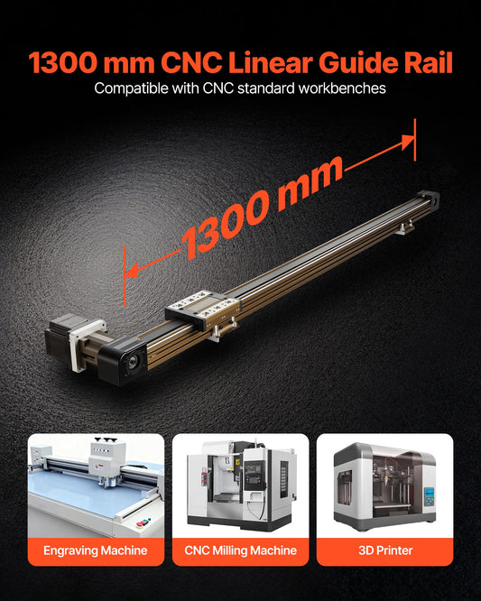 Linear Guide Rail, Belt Drive, CNC Linear Motion Stage Actuator, with Nema34 Stepper Motor, 1300 mm Stroke Work Size, High Speed Motorized, for Engraving Machine, CNC Milling Machine, 3D Printer