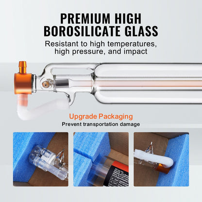 40W CO2 Laser Tube, 720 mm for Engraving and Cutting, TEM00 Beam Mode