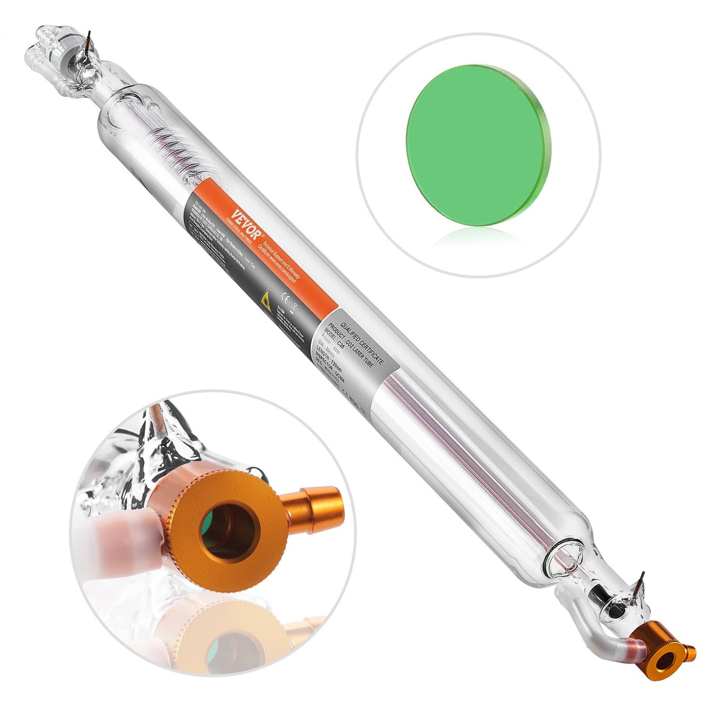 VEVOR Laser Tube, 40W CO2 Laser Tube for Laser Engraver and Cutter Machine, 720