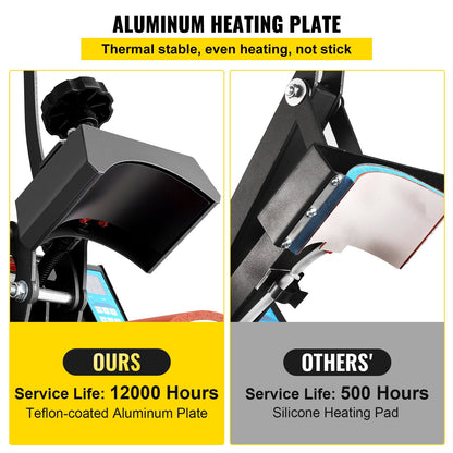 VEVOR Hat Press 3.5 x 5.5in Cap Heat Press Machine Aluminum Transfer Sublimation