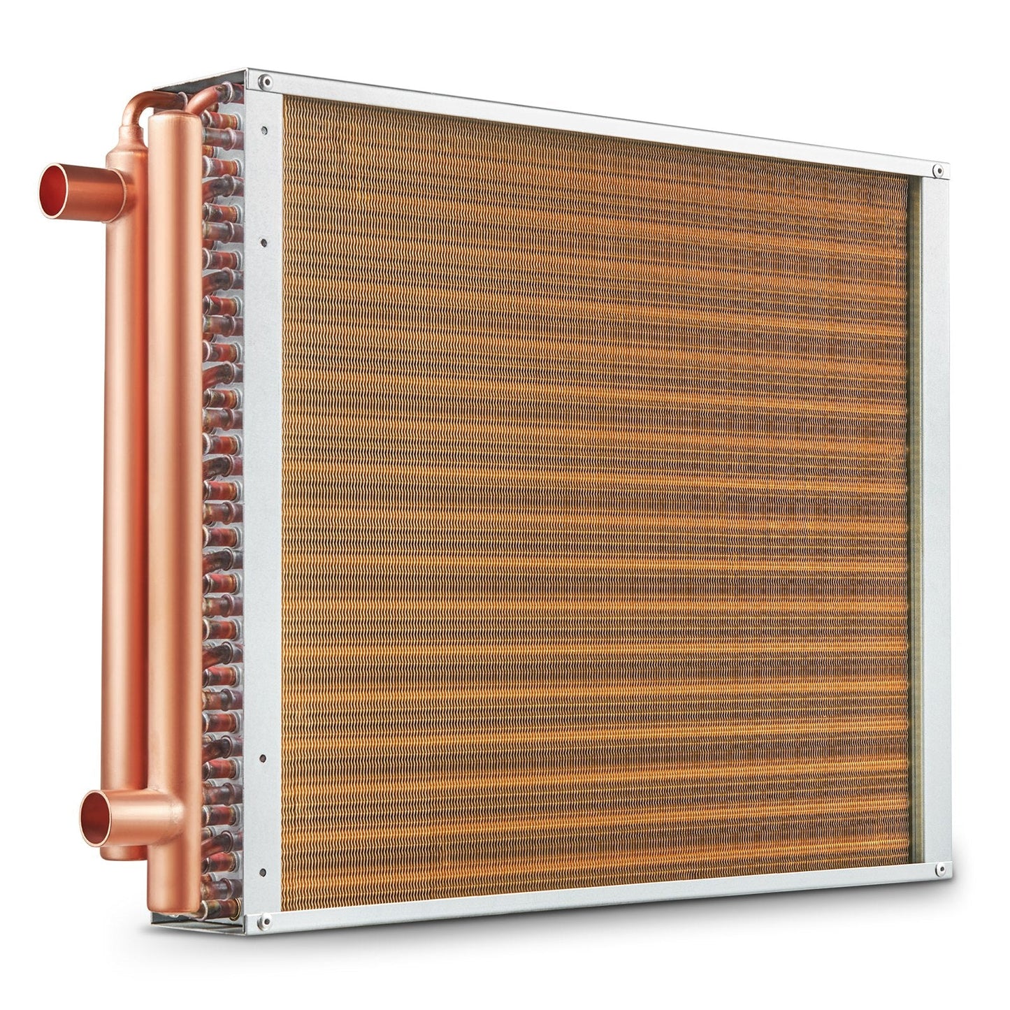 18x20 cm Copper Water to Air Heat Exchanger, 3-Row, 242 Aluminum Fins