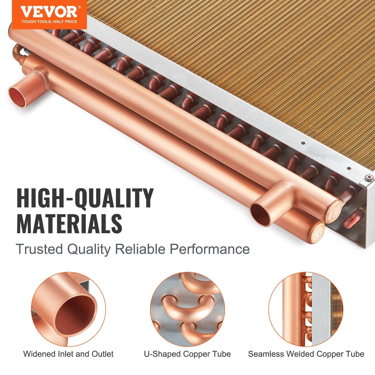 High-Efficiency 50.8 x 50.8 cm Water to Air Heat Exchanger with Copper Ports
