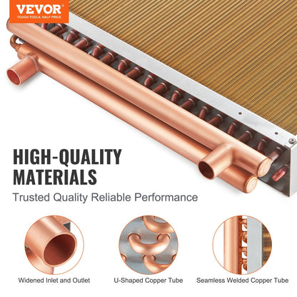 High-Efficiency 50.8 x 50.8 cm Water to Air Heat Exchanger with Copper Ports