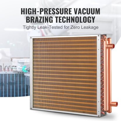 High-Efficiency 50.8 x 50.8 cm Water to Air Heat Exchanger with Copper Ports