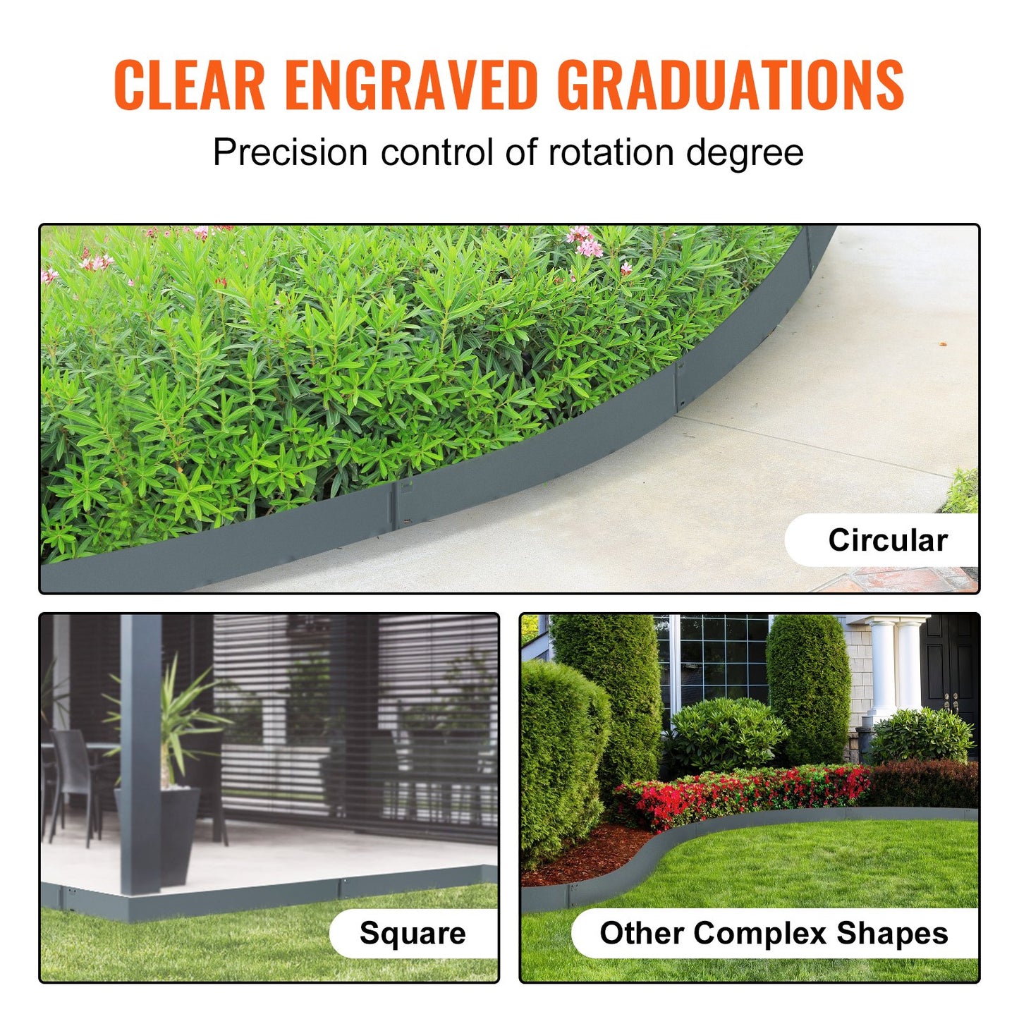 VEVOR Steel Landscape Edging, 5-pack Steel Garden Edging Borders, 39" L x 3" H Strips,
