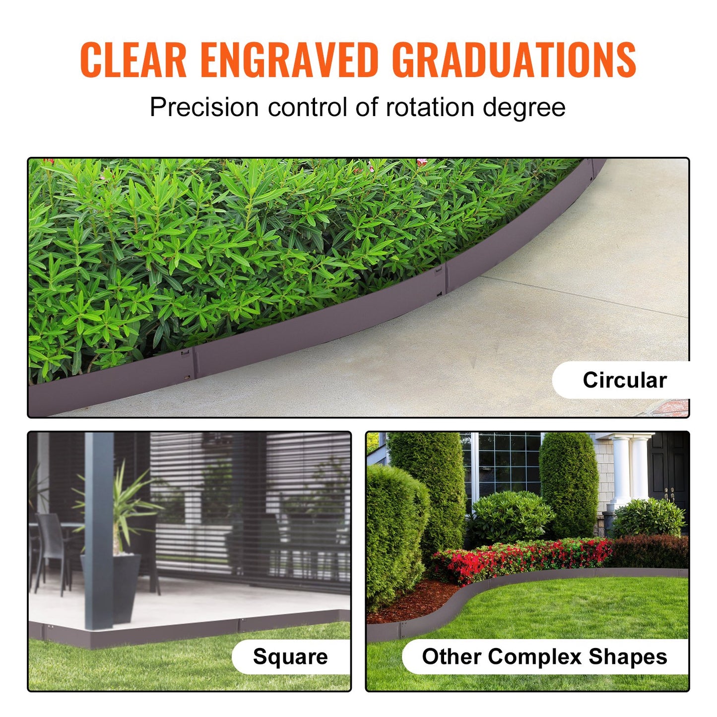 VEVOR Steel Landscape Edging, 5-pack Steel Garden Edging Borders, 39" L x 3" H Strips,