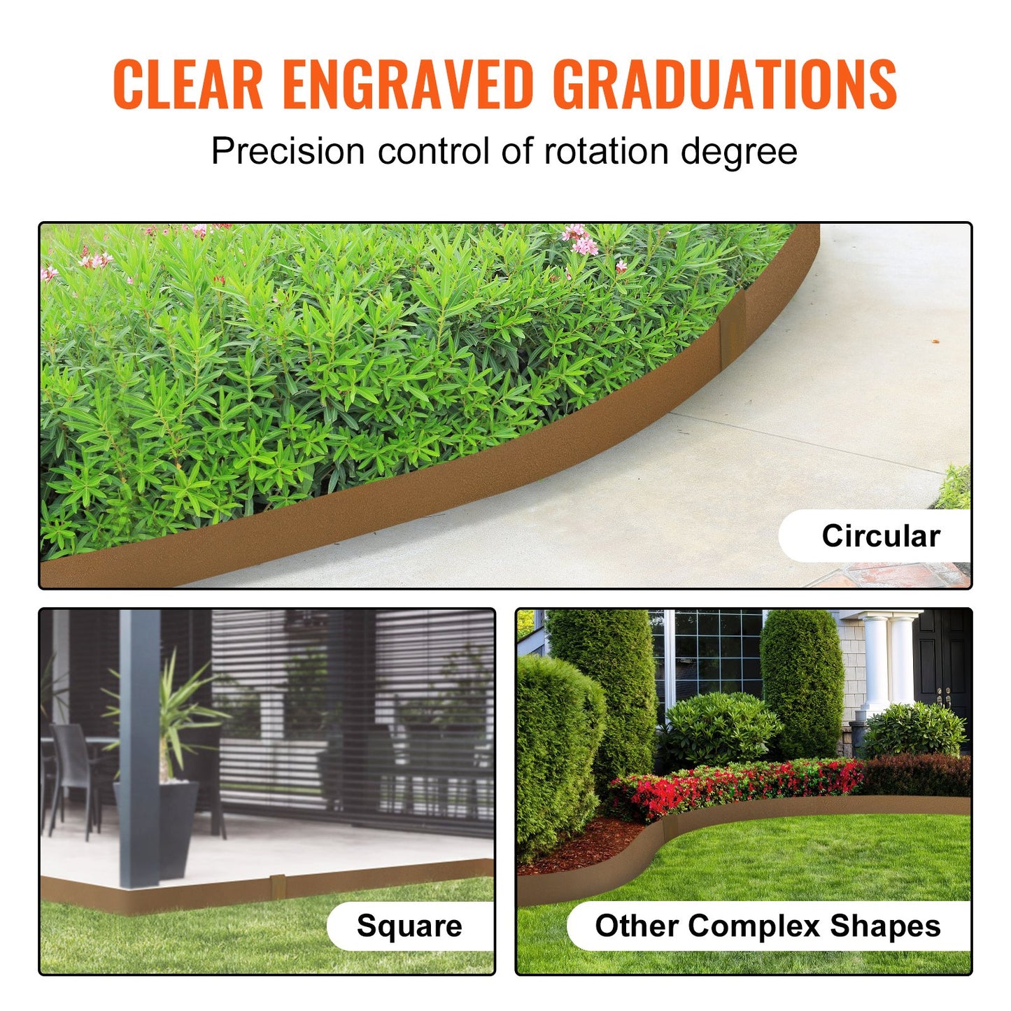 VEVOR Steel Landscape Edging, 10-pack Steel Garden Edging Borders, 39.6" L x 2"