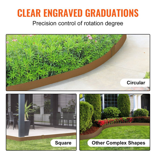 Rustic Brown Steel Garden Edging, 10-Pack, 1m x 5cm, Bendable Metal Borders