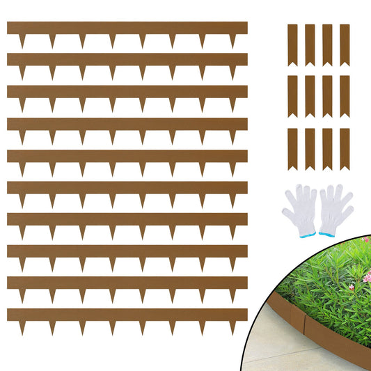 VEVOR Steel Landscape Edging, 10-pack Steel Garden Edging Borders, 39.6" L x 2"