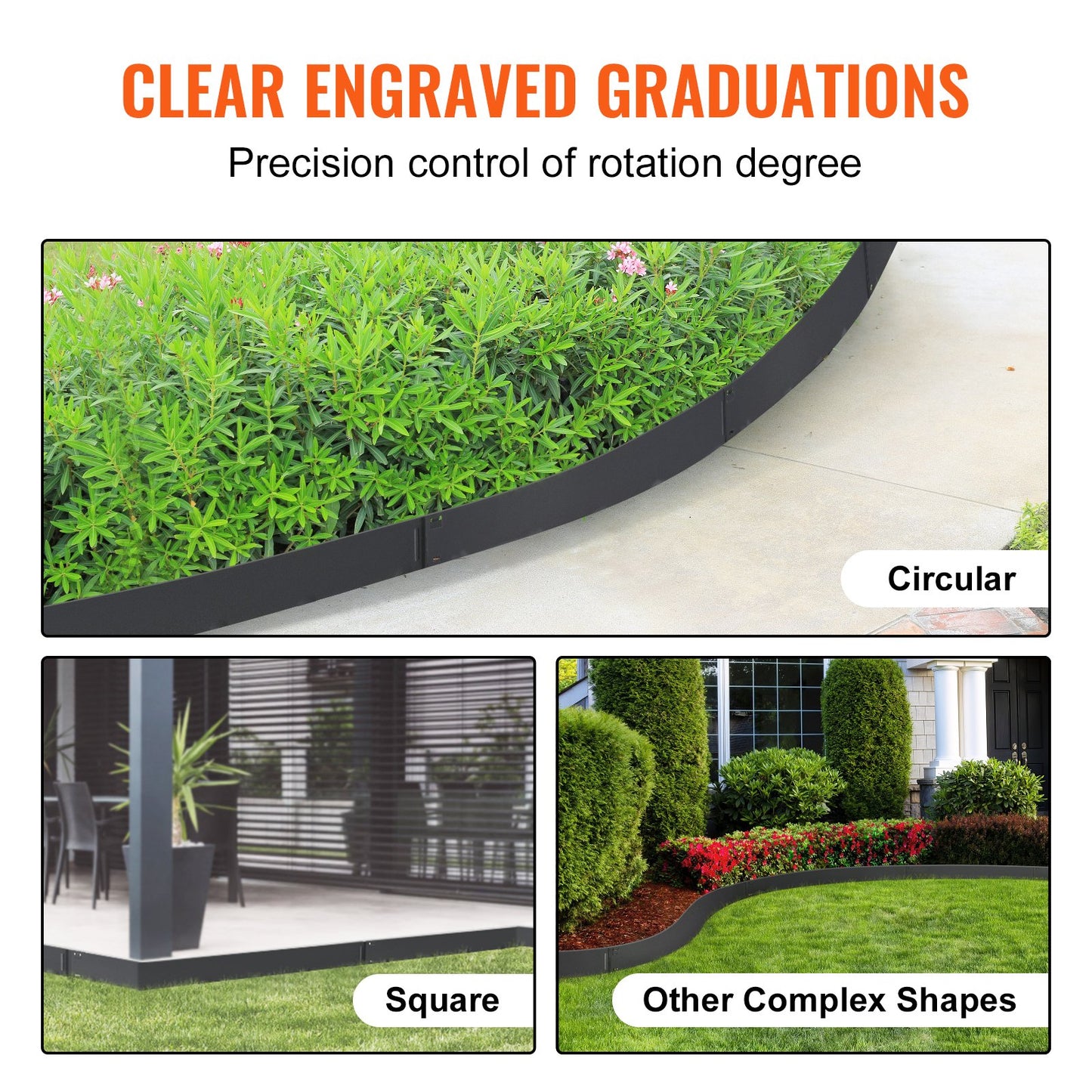 VEVOR Steel Landscape Edging, 5-pack Steel Garden Edging Borders, 39" L x 4" H Strips,