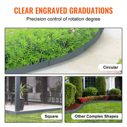 Steel Garden Edging Kit, 5-Pack, 0.1m x 12m Strips, Bendable, Dark Gray