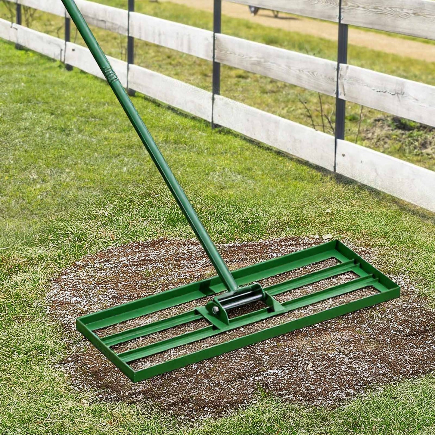 Lawn Leveling Rake, 758 x 254mm Level Lawn Tool, Heavy-duty Lawn Leveler with 78" Steel Extended Handle, Yard Leveling Rake Suit for Garden, Golf Lawn, Farm