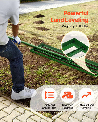 Lawn Leveling Rake, 1215 x 252mm Level Lawn Tool, Heavy-duty Lawn Leveler with 78" Steel Extended Handle, Yard Leveling Rake Suit for Garden, Golf Lawn, Farm