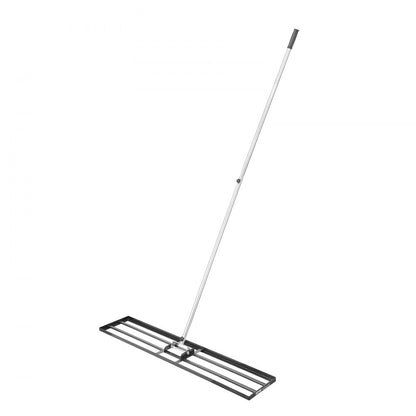 254 x 1219 mm Lawn Leveling Rake 2130 mm Adjustable Handle for Yard Golf Court