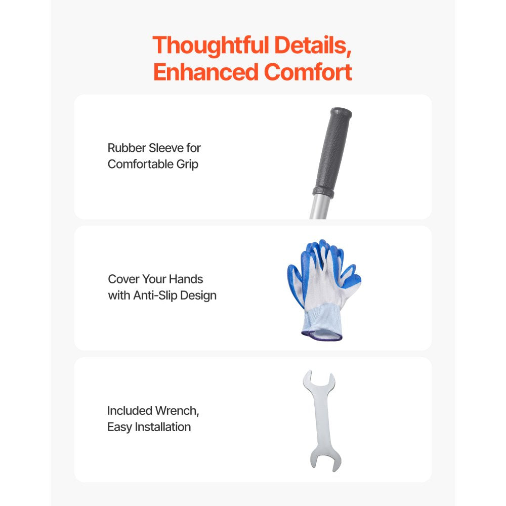 254 x 762 mm Lawn Leveling Rake 2130 mm Adjustable Handle for Yard Golf Court