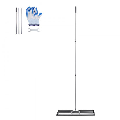 254 x 762 mm Lawn Leveling Rake 2130 mm Adjustable Handle for Yard Golf Court