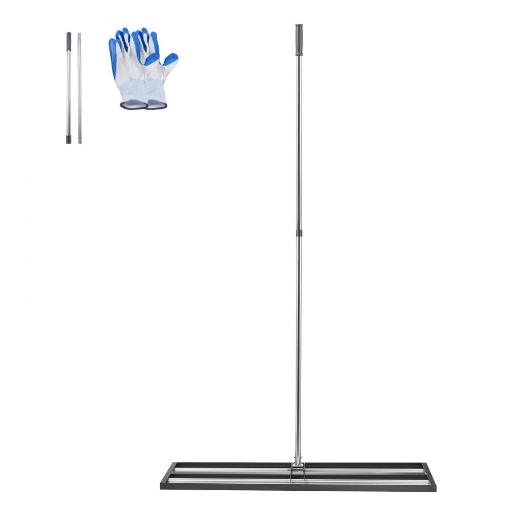 254 x 1219 mm Lawn Leveling Rake with 2130 mm Adjustable Handle for Yard Garden