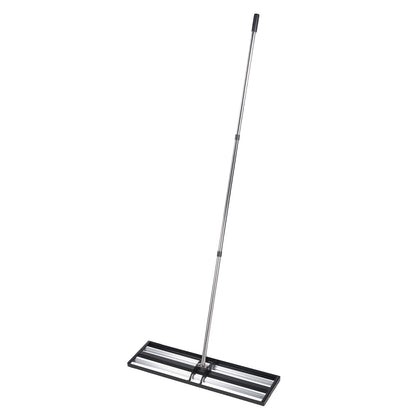 Updated Lawn Leveling Rake with Roller, 914 x 254 mm Stainless Steel Lawn Leveler with 2133mm Adjustable Handle, Heavy Duty Yard Leveling Rake, Effort Saving Lawn Leveling Tool for Yard Golf Court