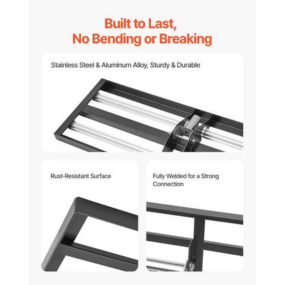 254 x 914 mm Lawn Leveling Rake with 2130 mm Adjustable Handle for Yard Garden