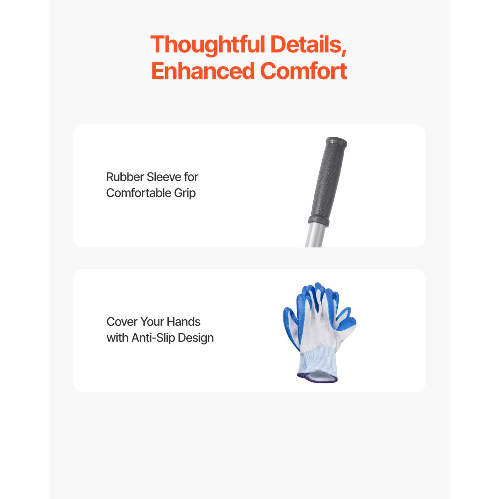 254 x 914 mm Lawn Leveling Rake with 2130 mm Adjustable Handle for Yard Garden