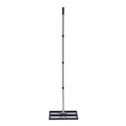 Updated Lawn Leveling Rake with Roller, 438 x 255 mm Stainless Steel Lawn Leveler with 1610mm Adjustable Handle, Heavy Duty Yard Leveling Rake, Effort Saving Lawn Leveling Tool for Yard Golf Court