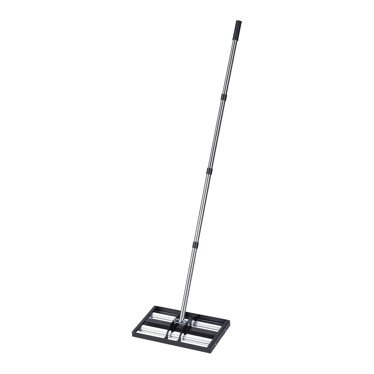 Updated Lawn Leveling Rake with Roller, 438 x 255 mm Stainless Steel Lawn Leveler with 1610mm Adjustable Handle, Heavy Duty Yard Leveling Rake, Effort Saving Lawn Leveling Tool for Yard Golf Court