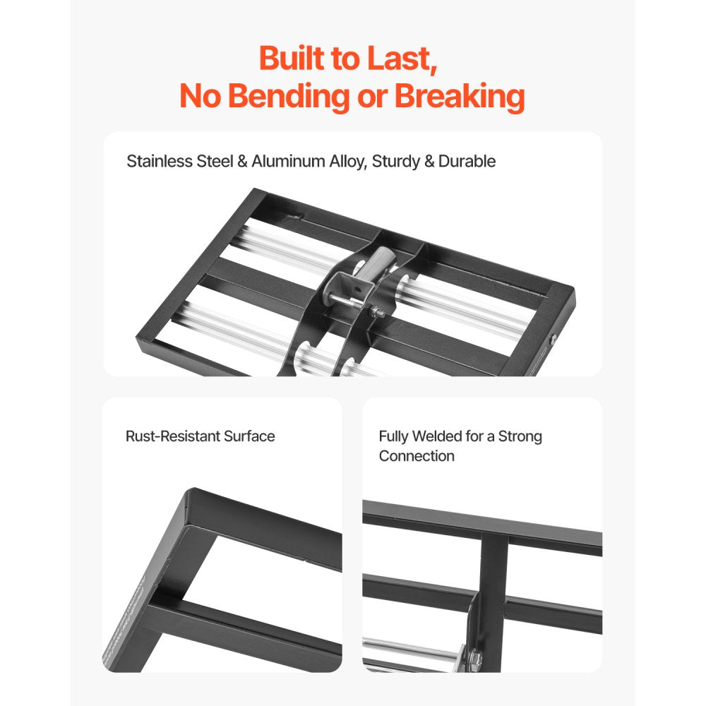 254 x 430 mm Lawn Leveling Rake with 1610 mm Adjustable Handle for Yard Garden