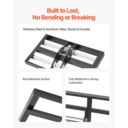 254 x 430 mm Lawn Leveling Rake with 1610 mm Adjustable Handle for Yard Garden