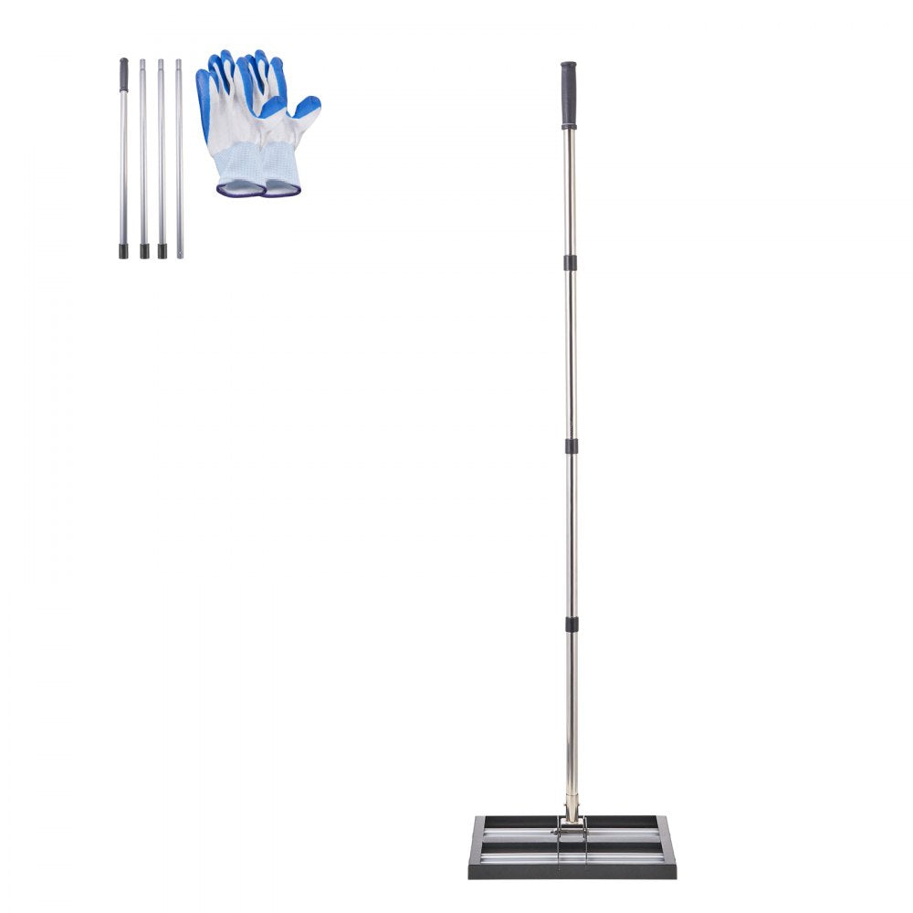 254 x 430 mm Lawn Leveling Rake with 1610 mm Adjustable Handle for Yard Garden