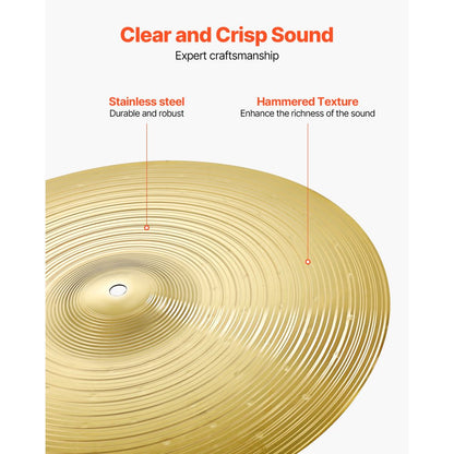 Cymbal Pack 3 Pieces Cymbals Drum Set 35.5 40 50.5 cm Cymbals for Drum