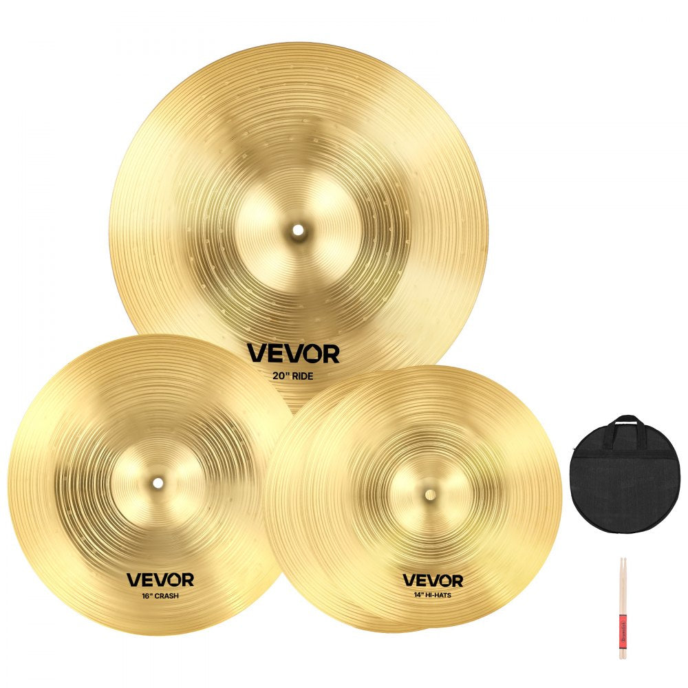Cymbal Pack 3 Pieces Cymbals Drum Set 35.5 40 50.5 cm Cymbals for Drum