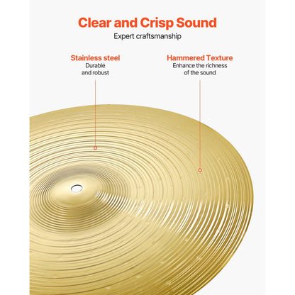 Cymbal Pack 6 Pieces Cymbal Set 25.4 35.5 40 45.5 50.5 cm Cymbals for Drum