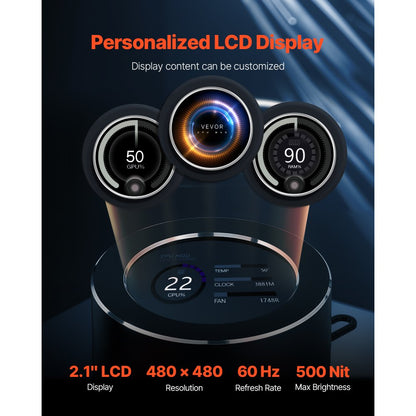 VEVOR CPU Liquid Cooler AIO CPU Water Cooler with 3 PWN Fans(120 mm) Intel AMD