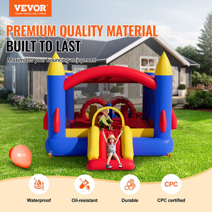 VEVOR Inflatable Bounce House, Outdoor High Quality Playhouse Trampoline, Jumping