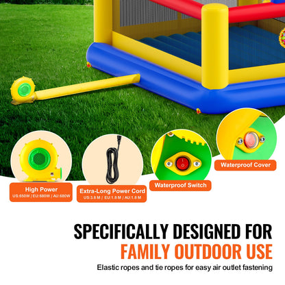 VEVOR Inflatable Bounce House, Outdoor High Quality Playhouse Trampoline, Jumping