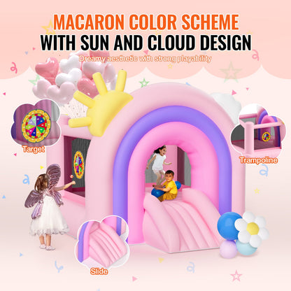 VEVOR Inflatable Bounce House, Indoor Outdoor Playhouse Trampoline, Kid Jumping