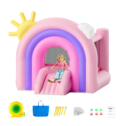 Inflatable Kids Bounce House with Slide and Blower, 2.8x2.3x2.3m, 90kg Capacity