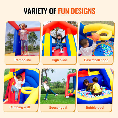 VEVOR Inflatable Bounce House, Outdoor High Quality Playhouse Trampoline, Jumping