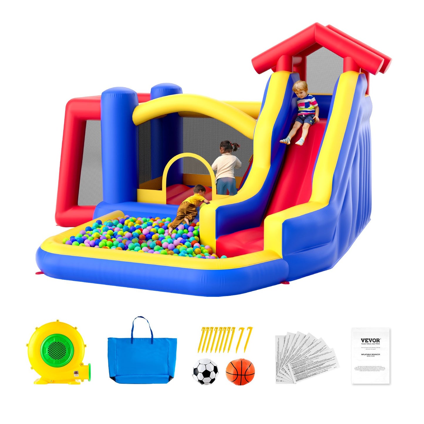 VEVOR Inflatable Bounce House, Outdoor High Quality Playhouse Trampoline, Jumping