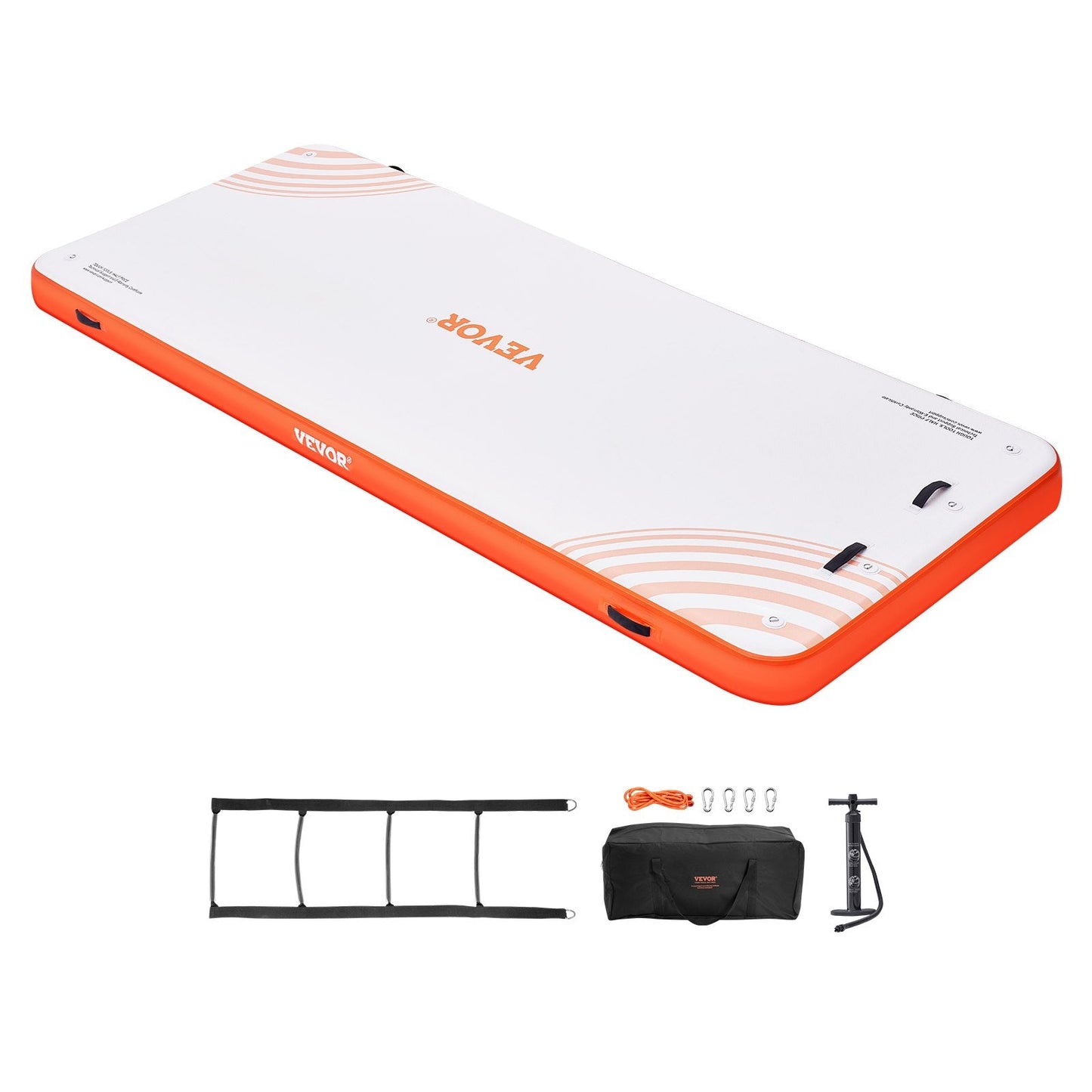 Inflatable Floating Dock Platform with Ladder, 4.57 x 1.82 m, Non-Slip Surface
