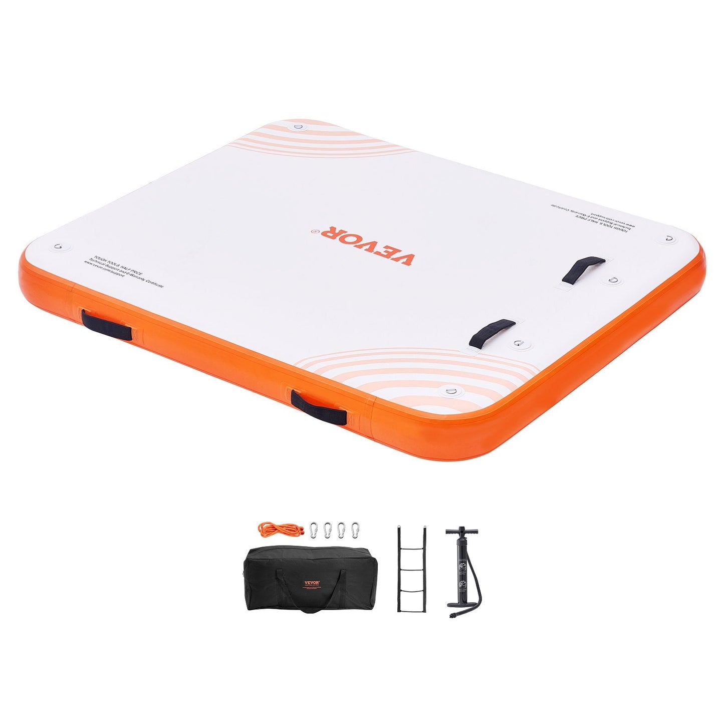 Inflatable Floating Dock Platform with Ladder and Pump, 1.82 x 1.52 m, 11 kg