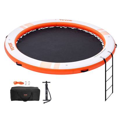 VEVOR Inflatable Floating Dock, ø2.43 m Inflatable Dock Platform with ø1.52 m Trampoline