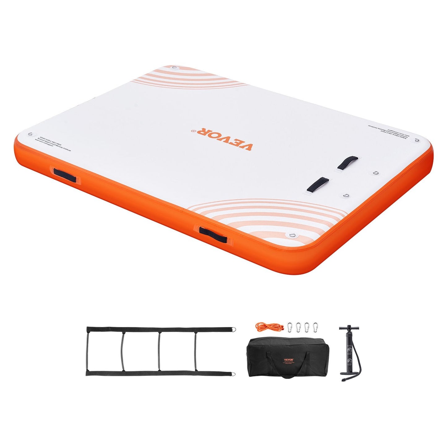 Inflatable Non-Slip Floating Dock Platform with Ladder, 2.43 x 1.82 m, 15.8 kg
