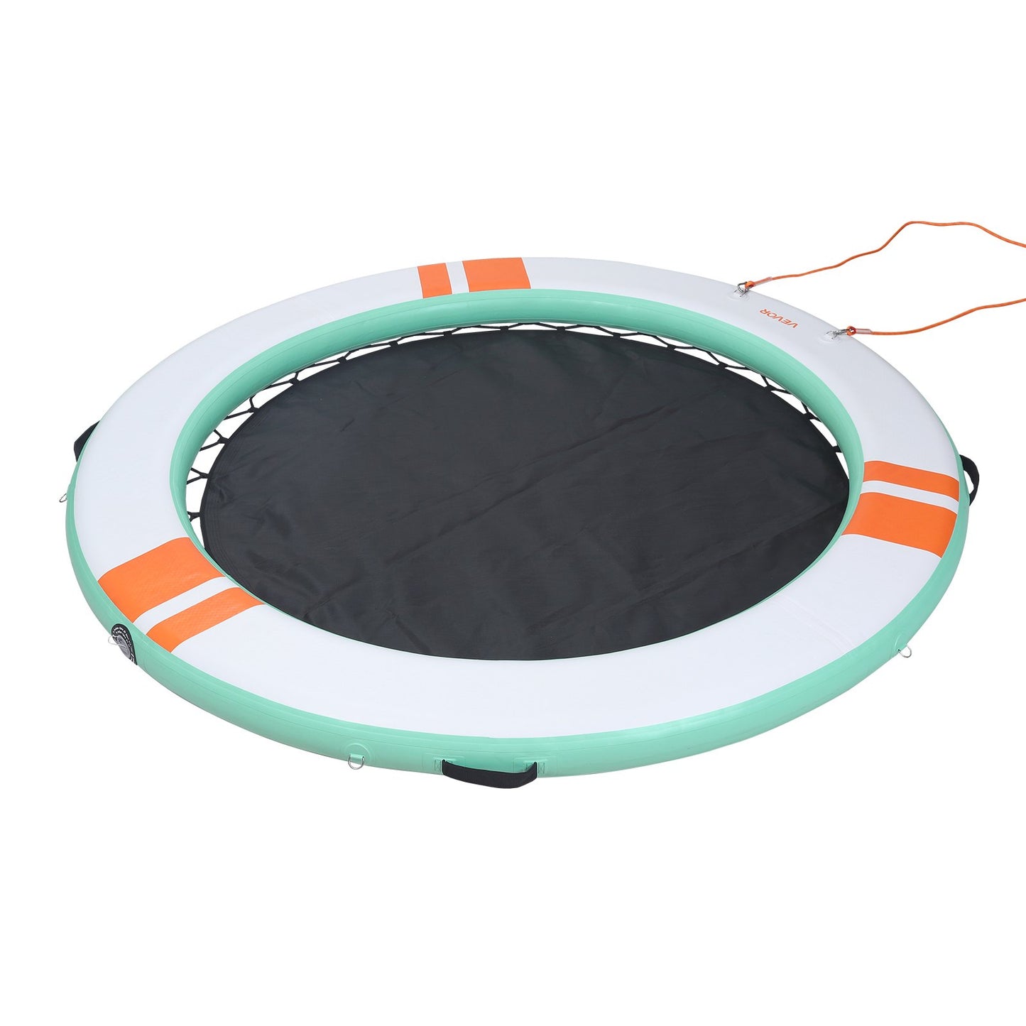 Inflatable Floating Dock, 2.44 M Round Inflatable Dock Platform, Non-Slip Water Floating Mat with Portable Carrying Bag & Detachable Ladder, Platform Island Raft for Pool Beach Ocean