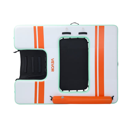 Inflatable Floating Dock, 2.44 x 1.83 M Inflatable Dock Platform, Non-Slip Water Air Mat with Portable Carrying Bag & Detachable Ladder, Floating Water Platform Island Raft for Pool Beach Ocean