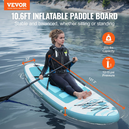 VEVOR Inflatable Stand Up Paddle Board, 3230 x 838 x 152 mm SUP Paddleboard with
